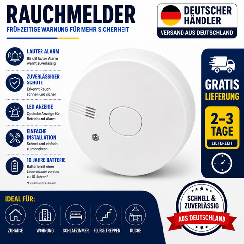 Rauchmelder jahre batterie - 10,