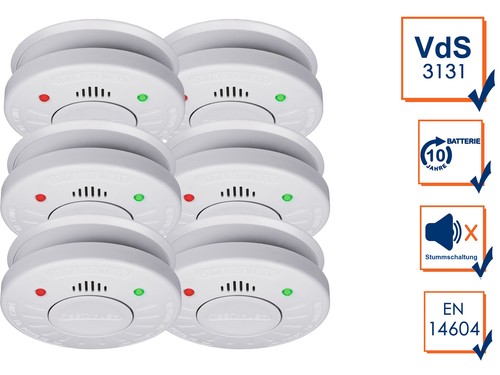 6er set rauchmelder jahres - rauchmelder, 10